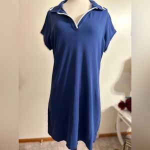 NWT.Cabana Crown & Ivy short sleeve polo dress.  Size L. Color blue 100% cotton.